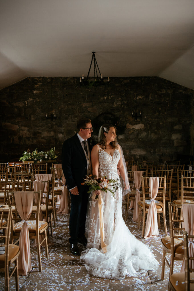 Newlyweds at Danby Castle 